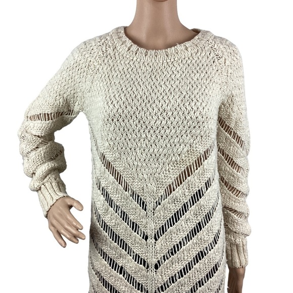 Maison Scotch Sweater Dress Size 2 Cream Open Knit - Picture 2 of 7